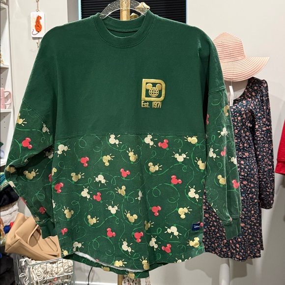 Disney Tops - Walt Disney World Spirit Jersey Christmas Green Gold Tone XS Long sleeve
